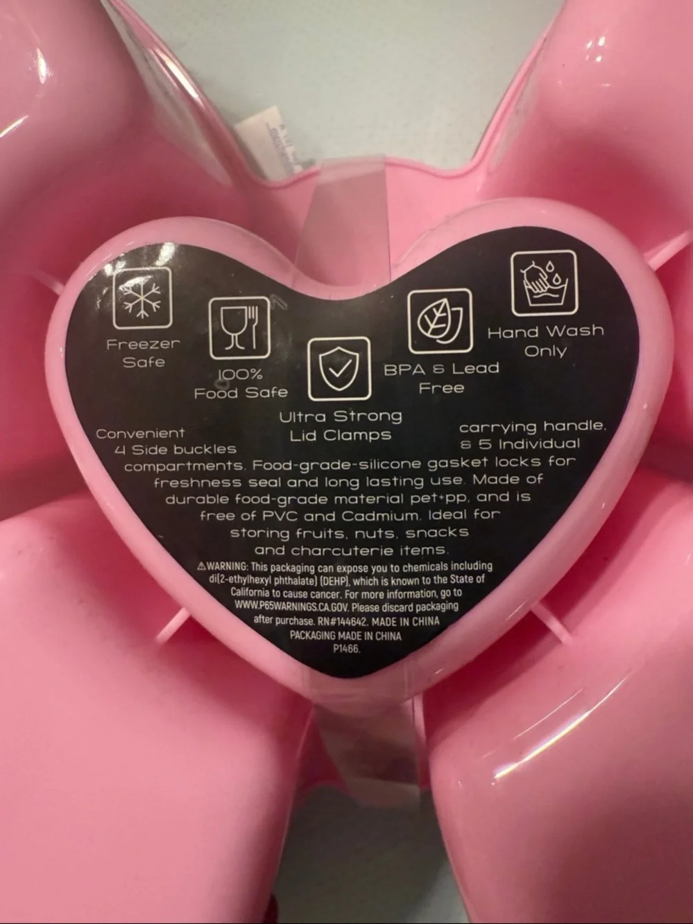 Pink Butterfly Snackle Box Divided With Handle by Steve Madden